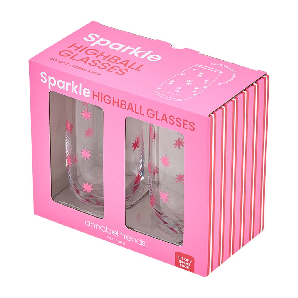 Annabel Trends Sparkle High Ball Glasses 2pc