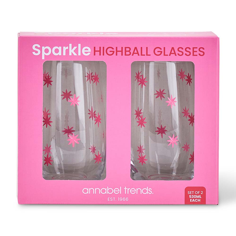 Annabel Trends Sparkle High Ball Glasses 2pc