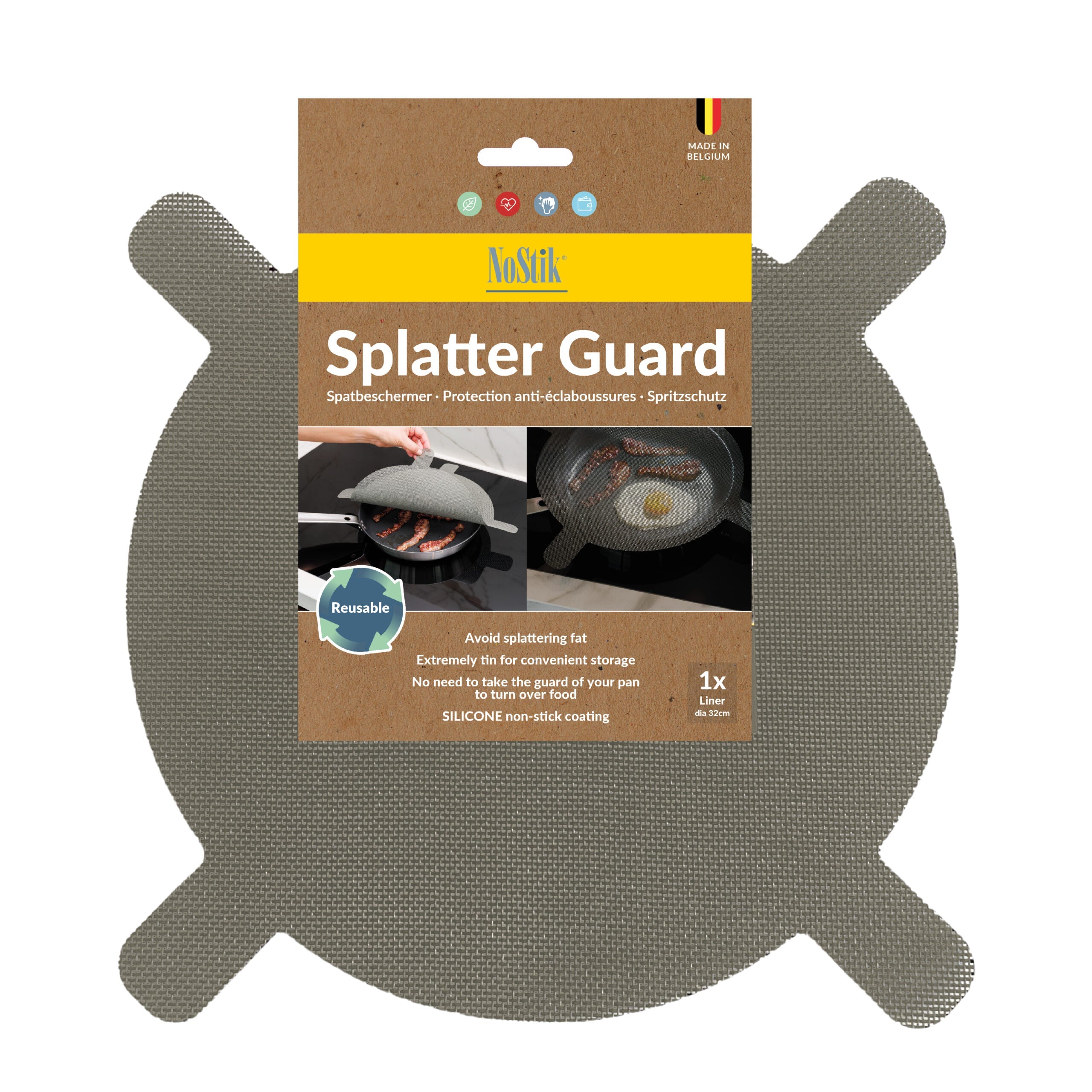 NoStik Silicone Fibreglass Splatter Guard - 32 cm