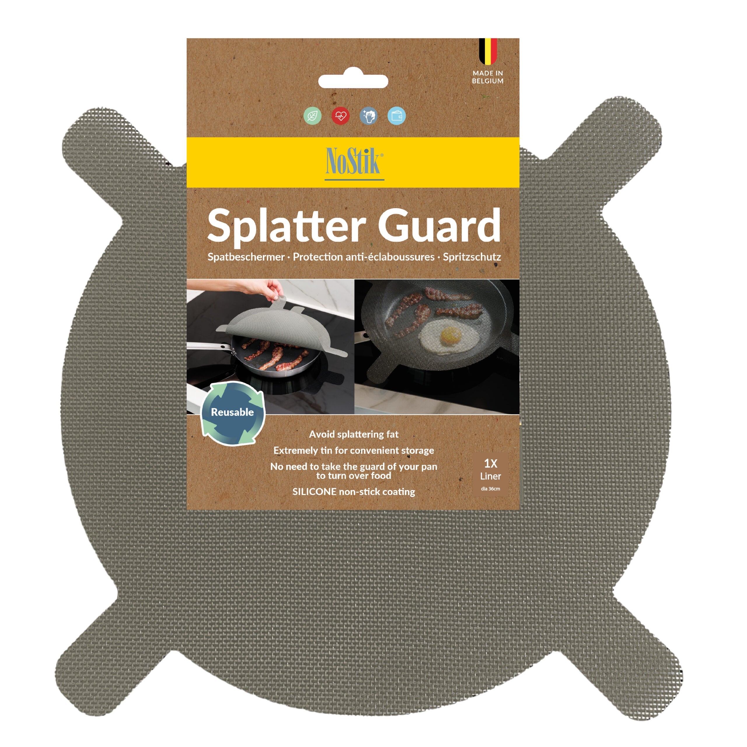 NoStik Silicone Fibreglass Splatter Guard - 36 cm