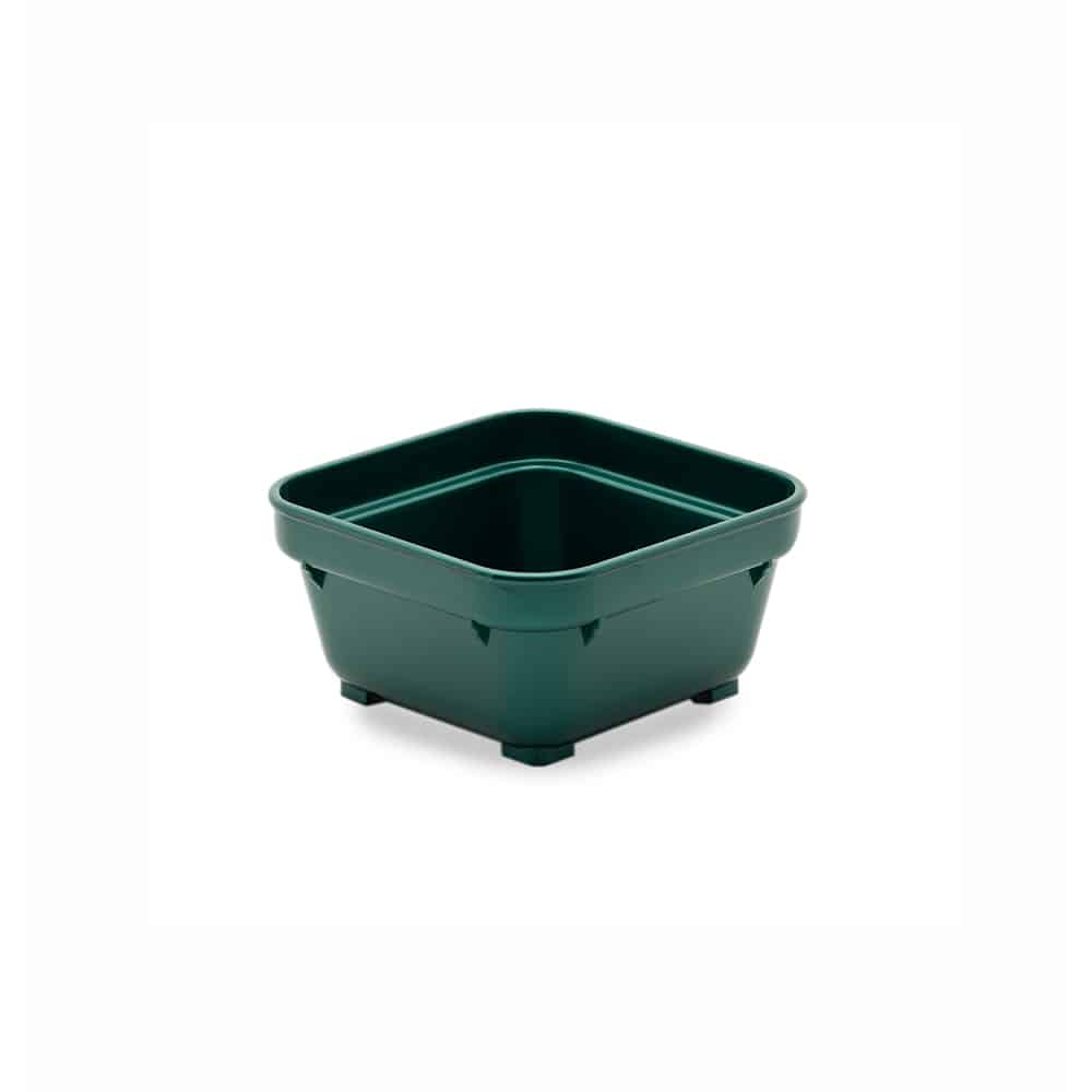 KH Healthcare Square Bowl 100mm Green PP (#19)
