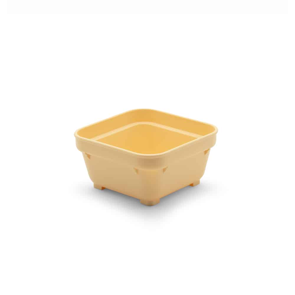 KH Healthcare Square Bowl 100mm Yellow PP (#19)