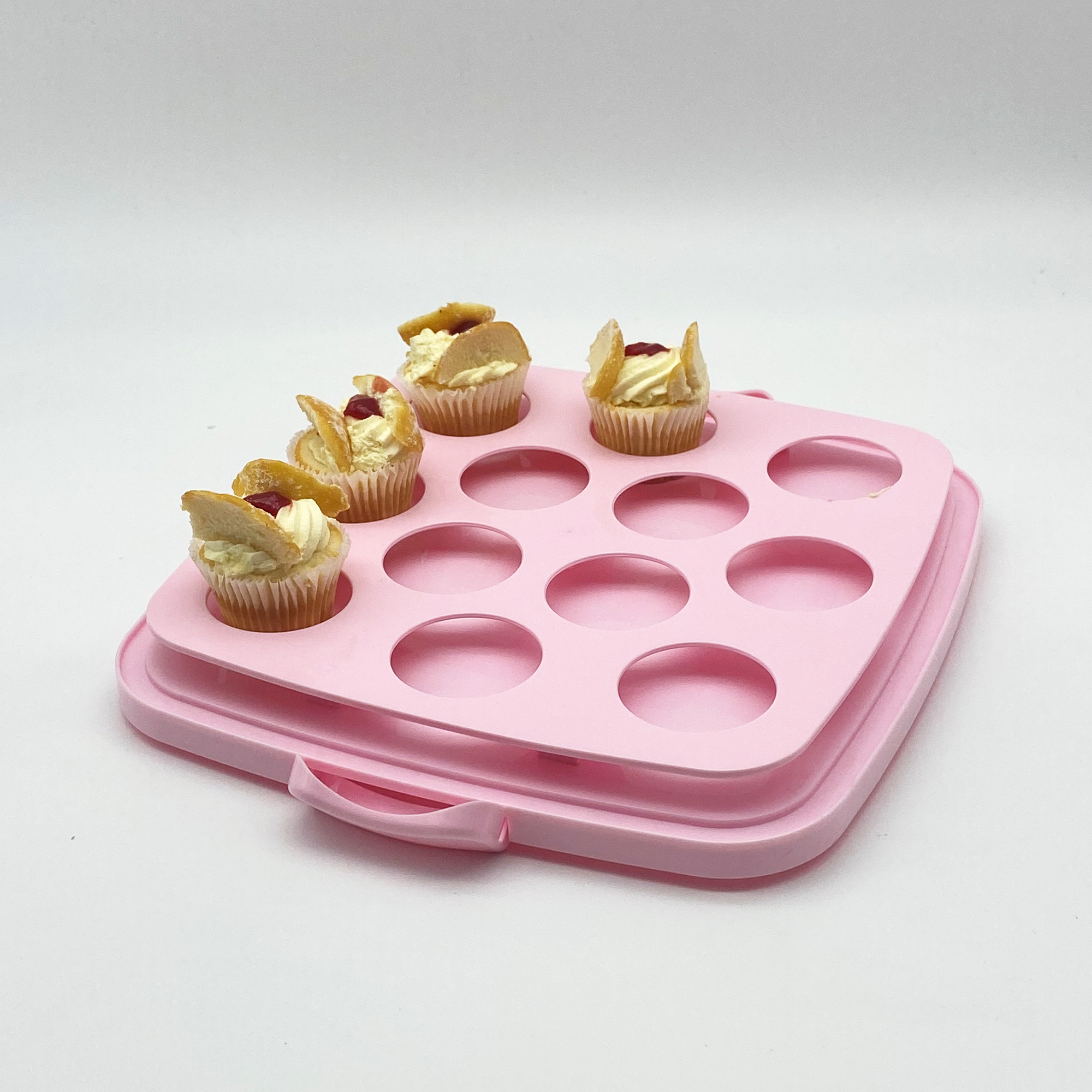 SHARP Living Cake Box Square, Pink (Holds 12)