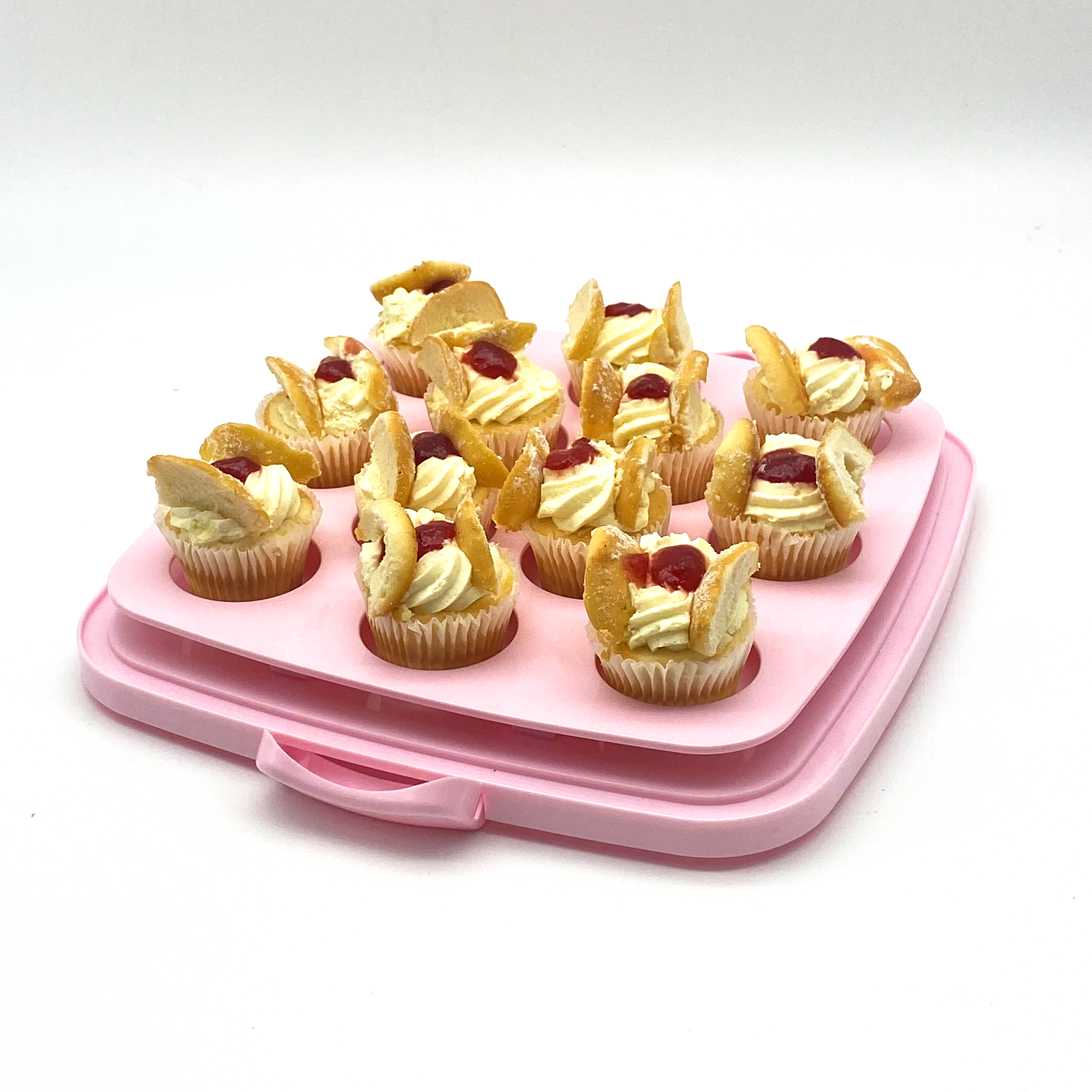 SHARP Living Cake Box Square, Pink (Holds 12)