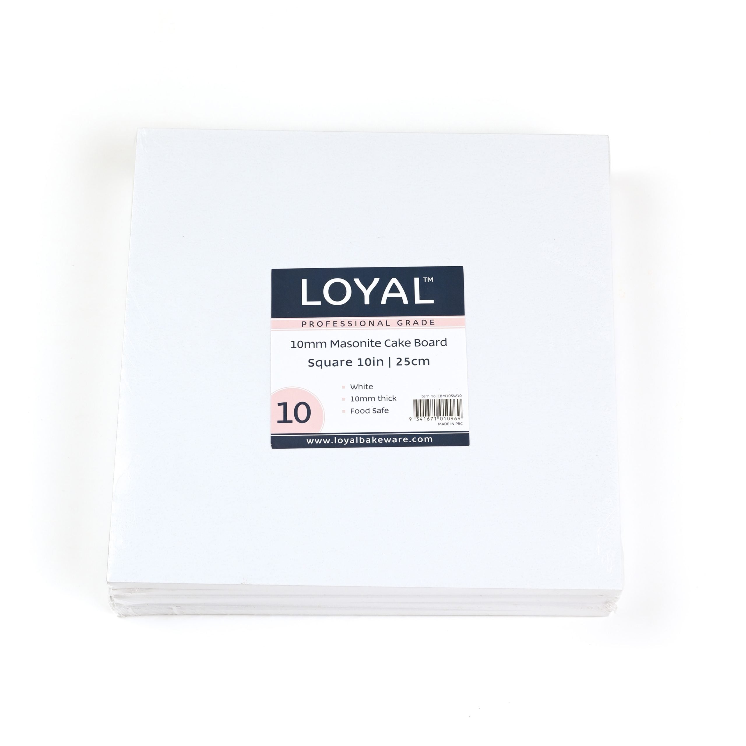 LOYAL 10mm Masonite Square White Board Shelf Ready Carton - 10in/25cm