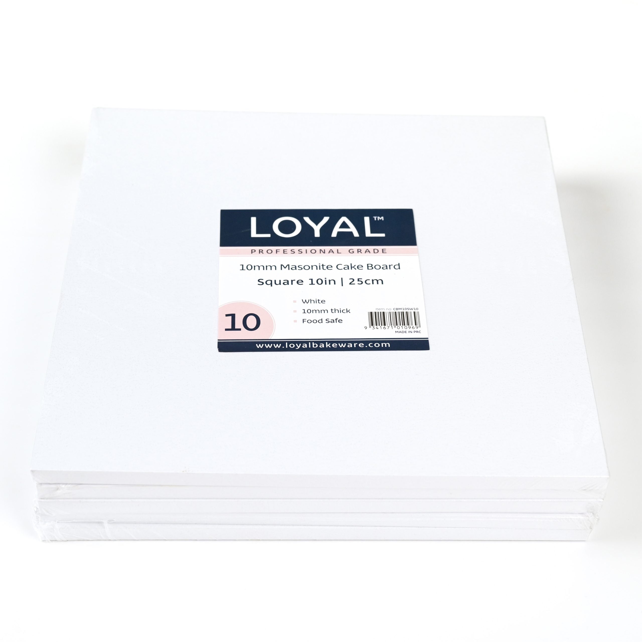 LOYAL 10mm Masonite Square White Board Shelf Ready Carton - 10in/25cm