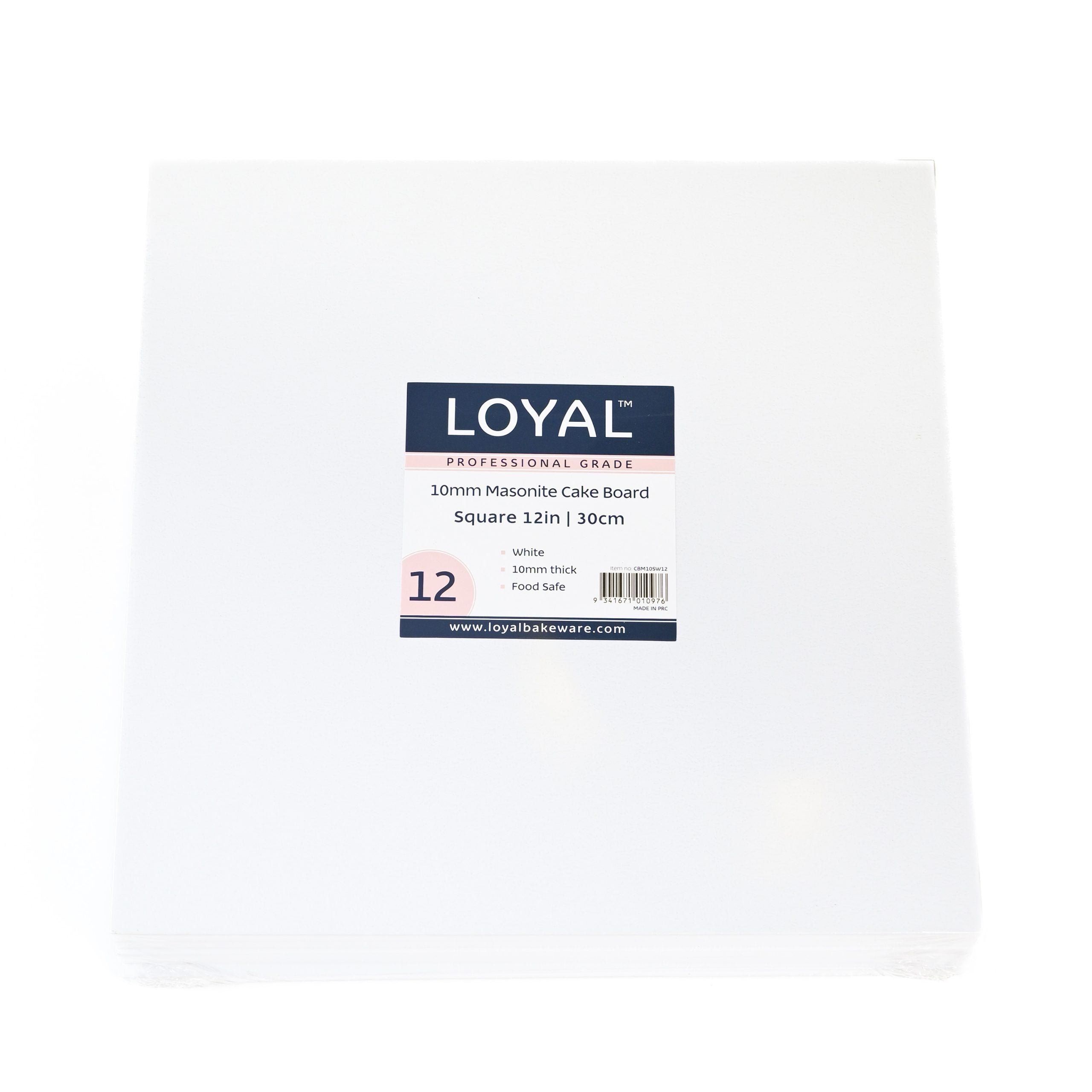 LOYAL 10mm Masonite Square White Board - 12in/30cm