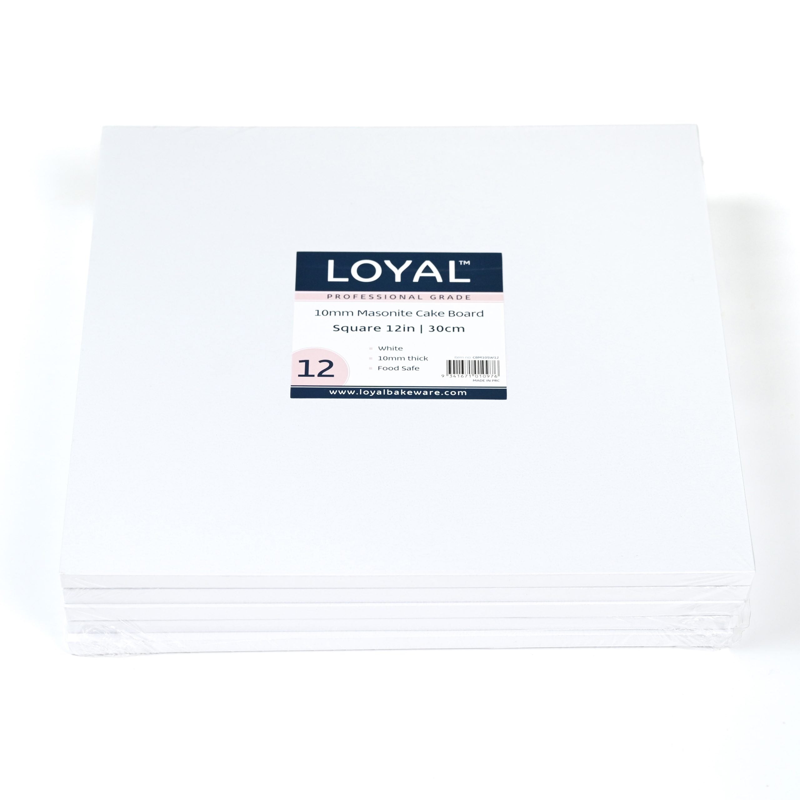 LOYAL 10mm Masonite Square White Board - 12in/30cm