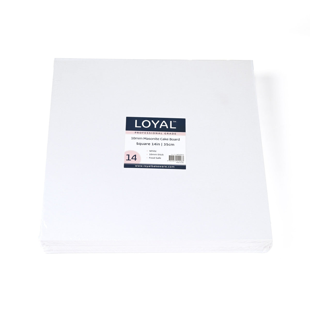 LOYAL 10mm Masonite Square White Board - 14in/35cm