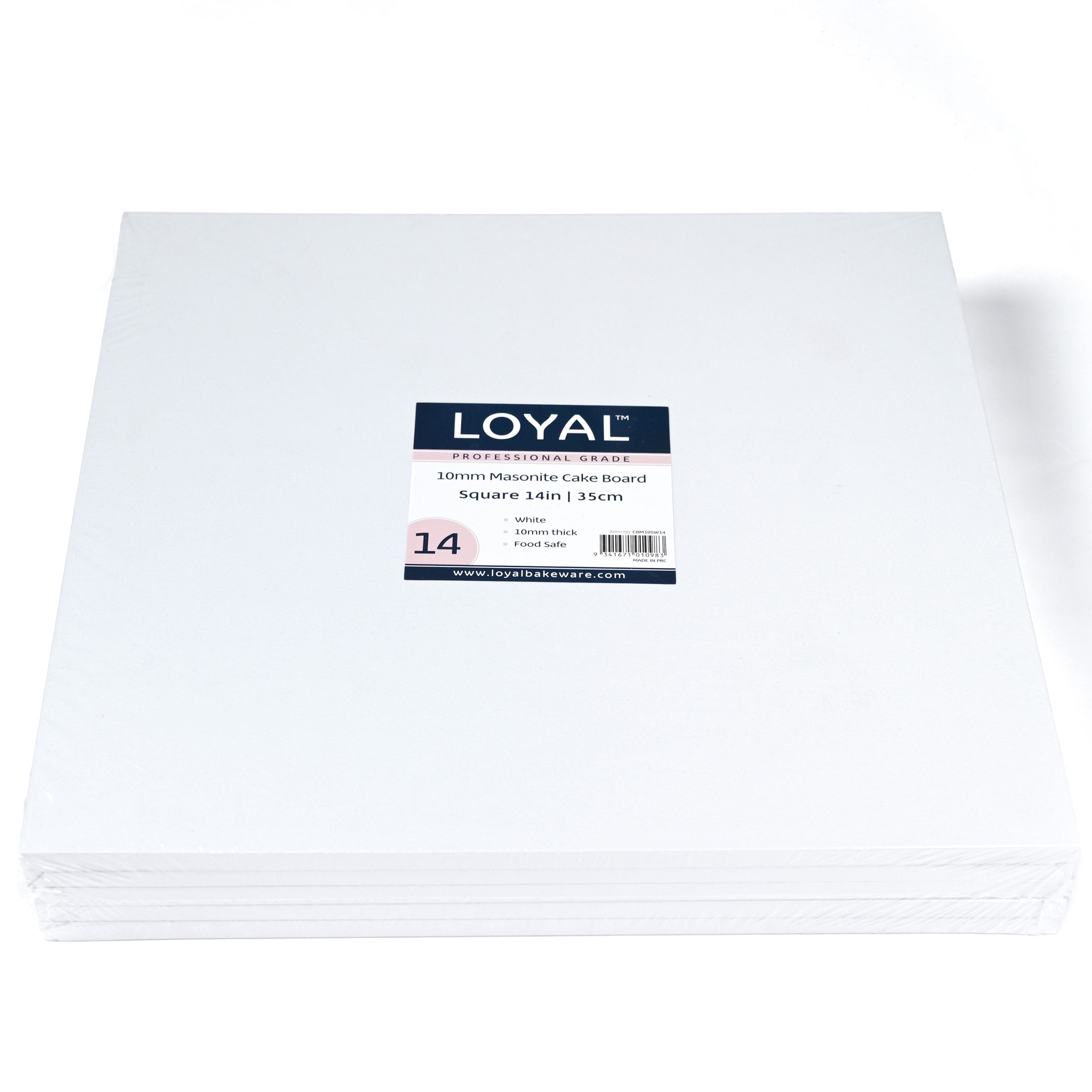 LOYAL 10mm Masonite Square White Board - 14in/35cm