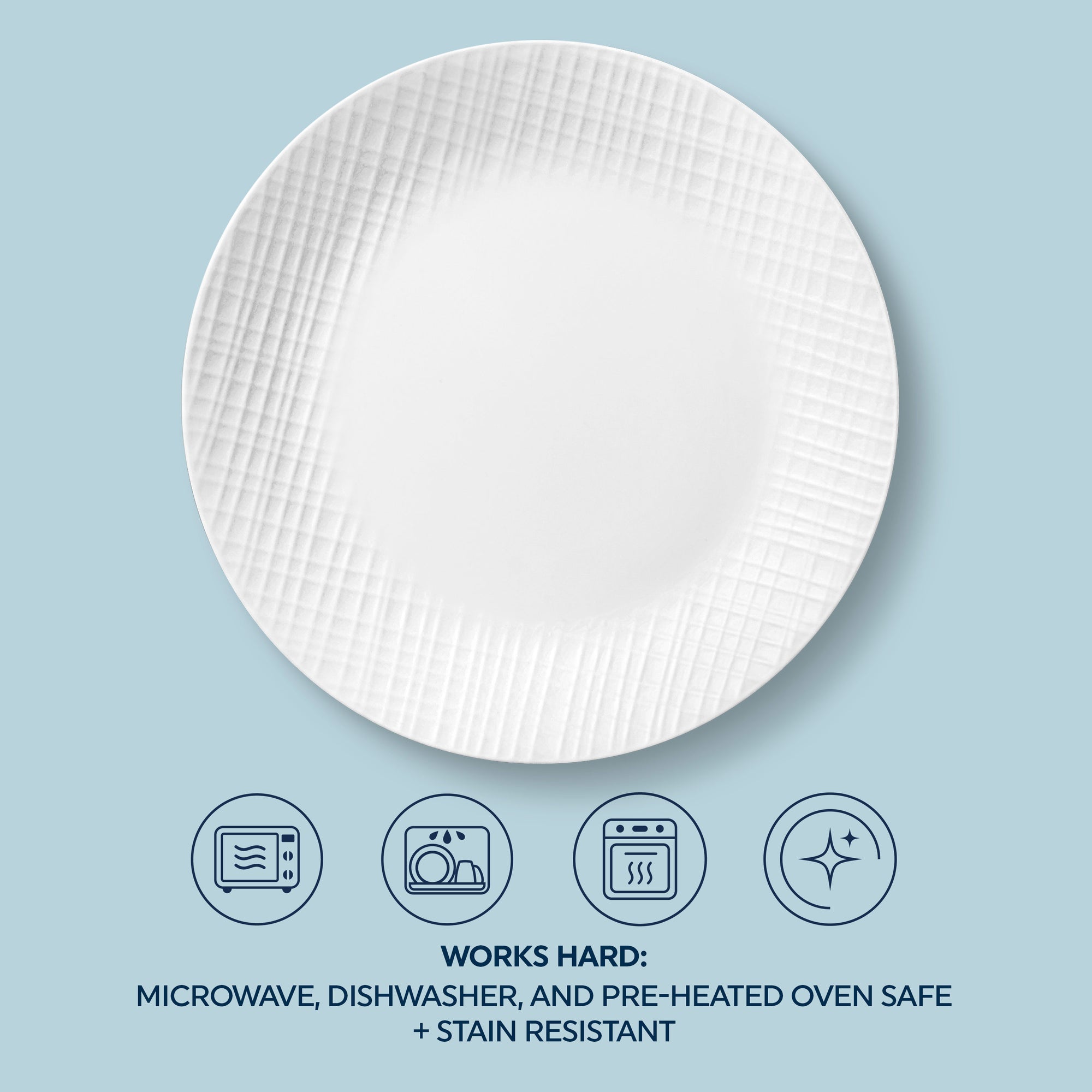 Corelle Linen Weave 12 Piece Dinner Set