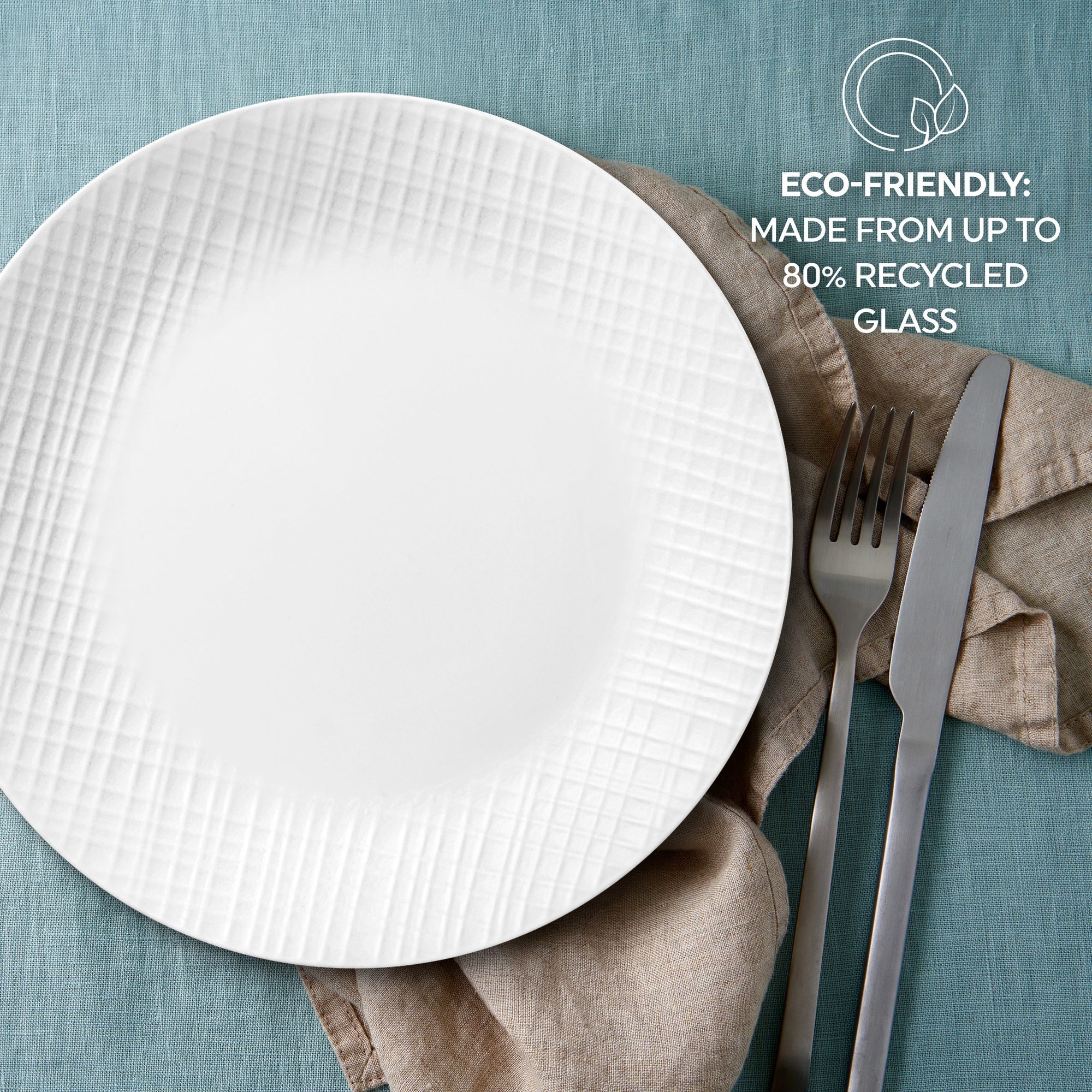 Corelle Linen Weave 12 Piece Dinner Set