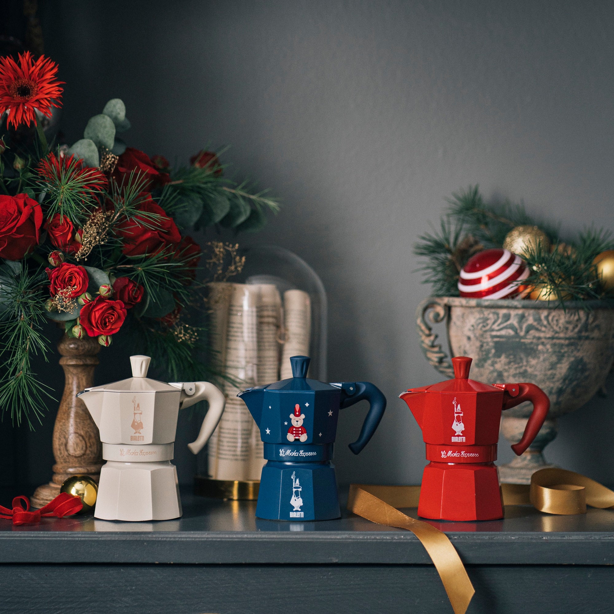 Bialetti Magico Ricordo Moka Express – 3 Cup (130 ml) Red Stovetop Coffee Maker