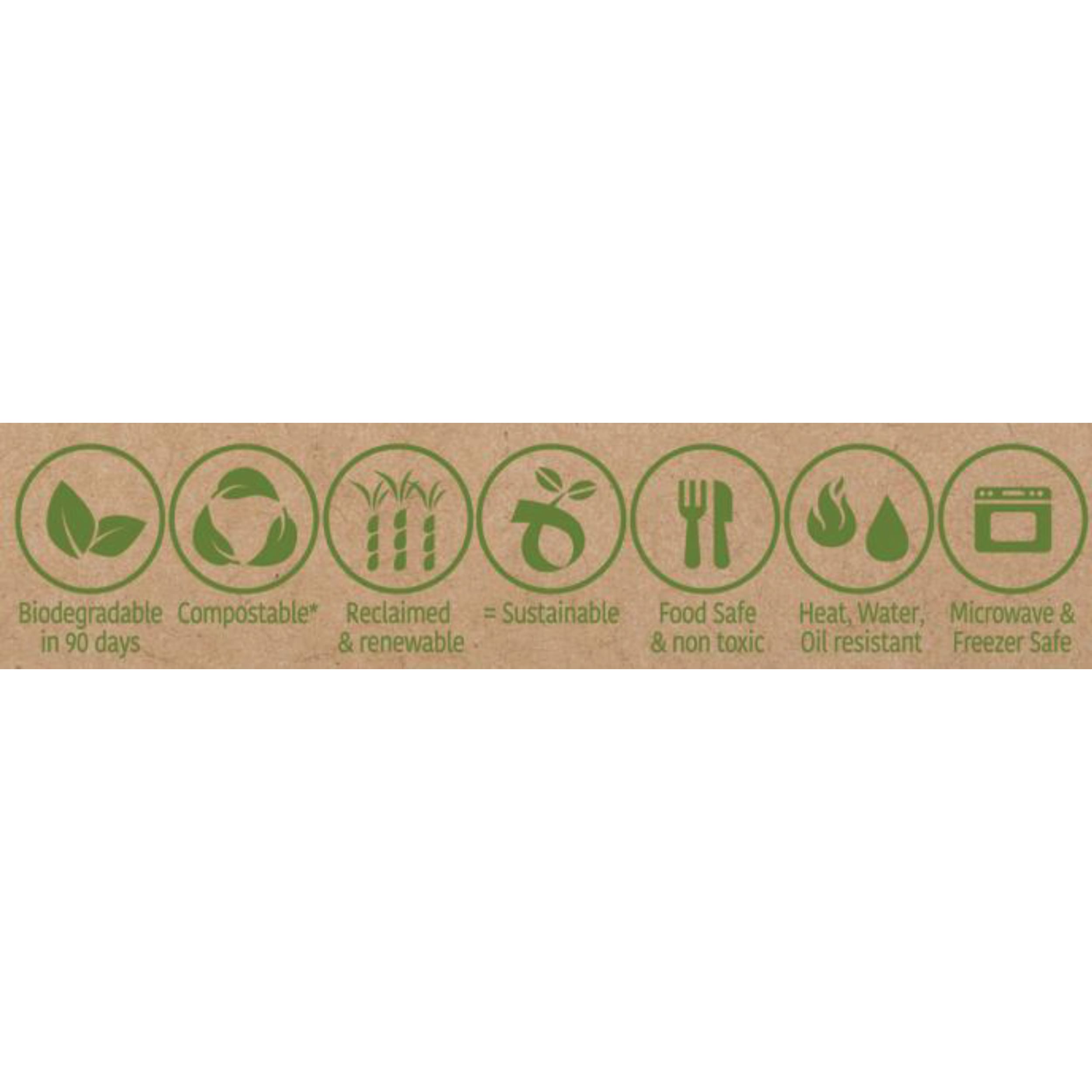 Eco Collection Sugarcane Lunch Plates 180mm Natural (50 Pack)