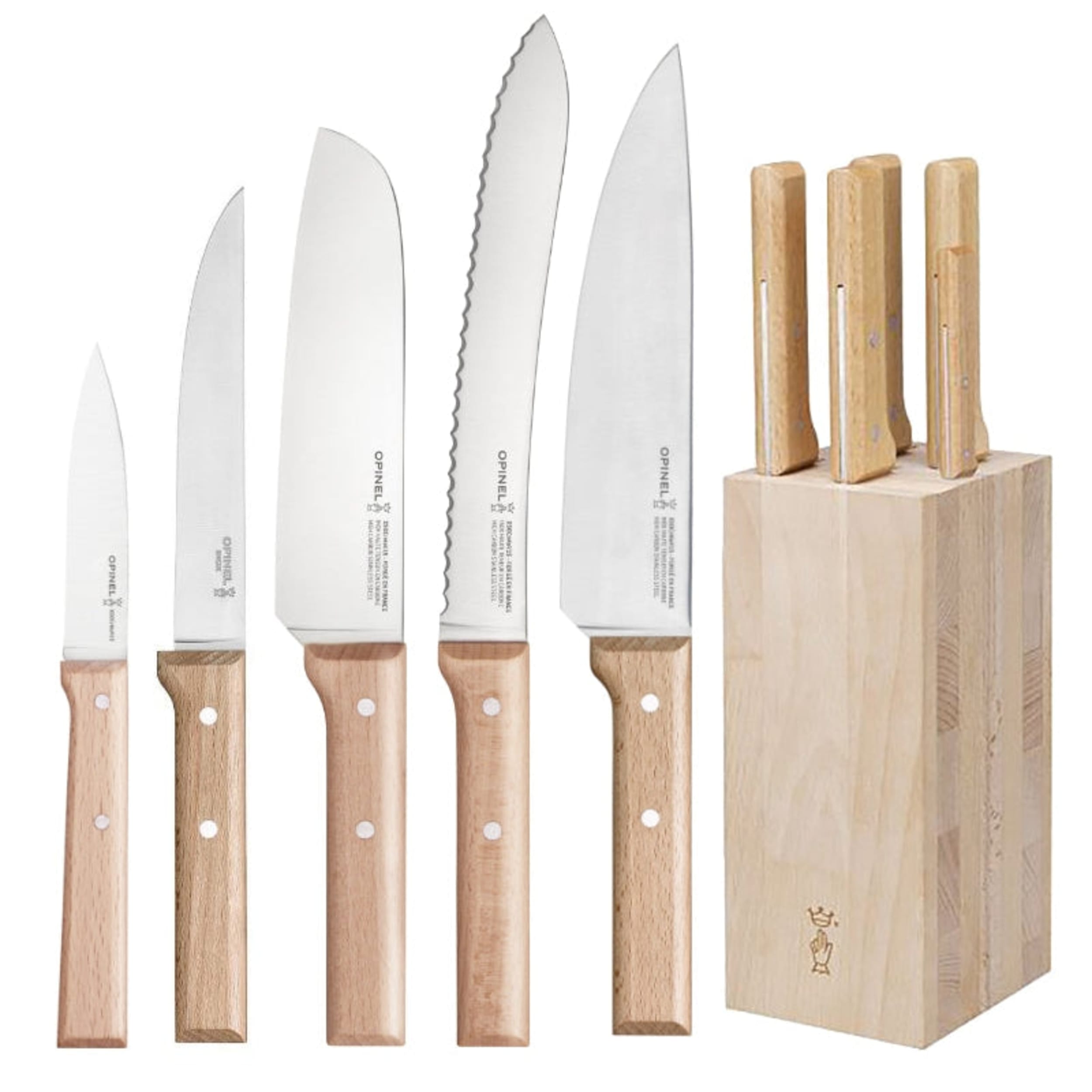 Opinel Parallèle Knife Block 5 Piece Set