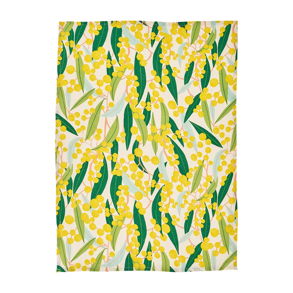 Annabel Trends Linen Cotton Tea Towel Golden Wattle