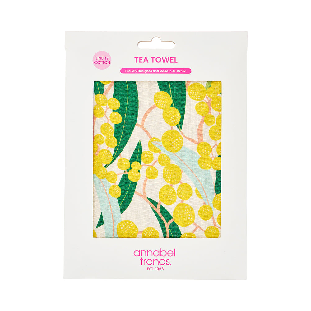 Annabel Trends Linen Cotton Tea Towel Golden Wattle