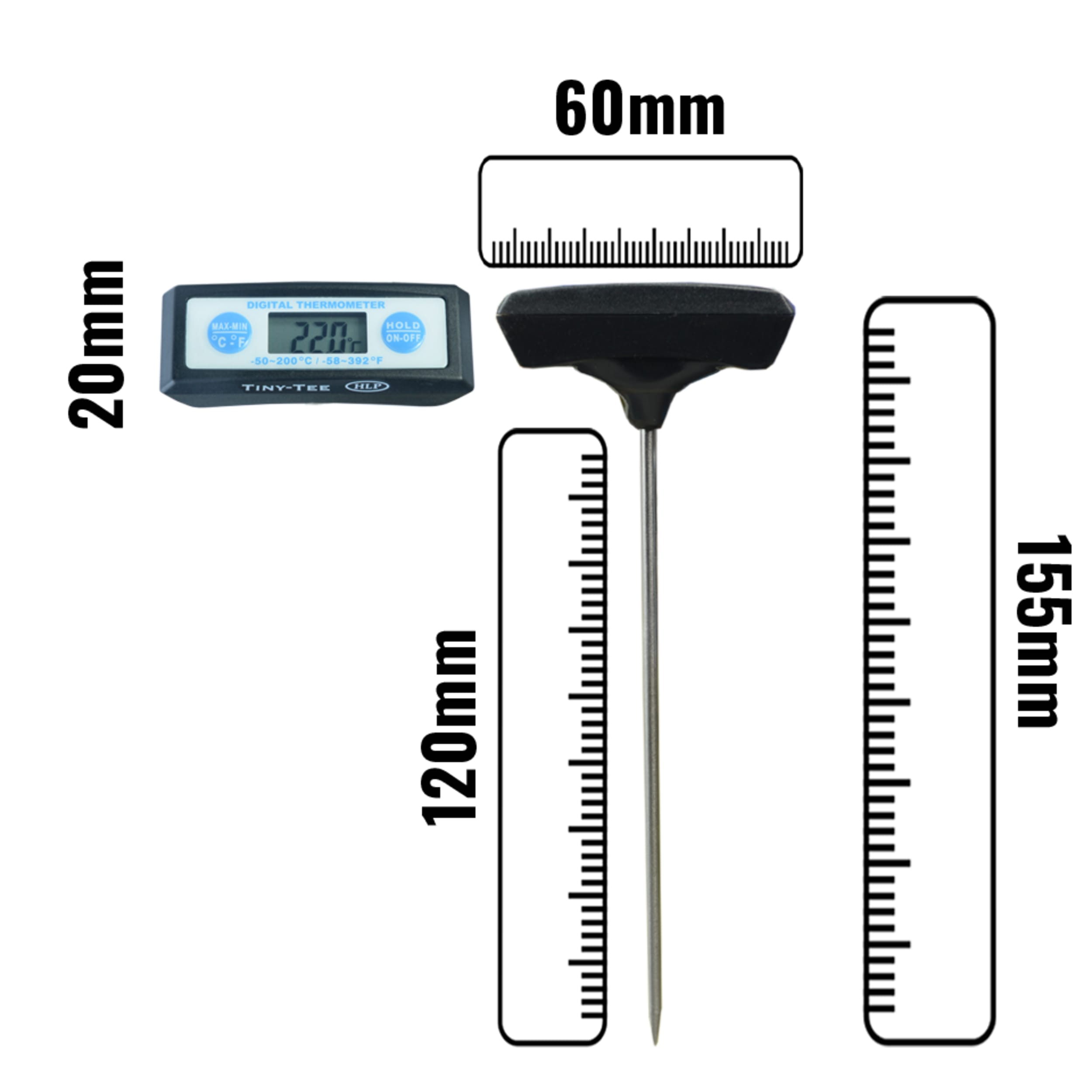 HLP Tiny Tee T-Shaped Probe Thermometer