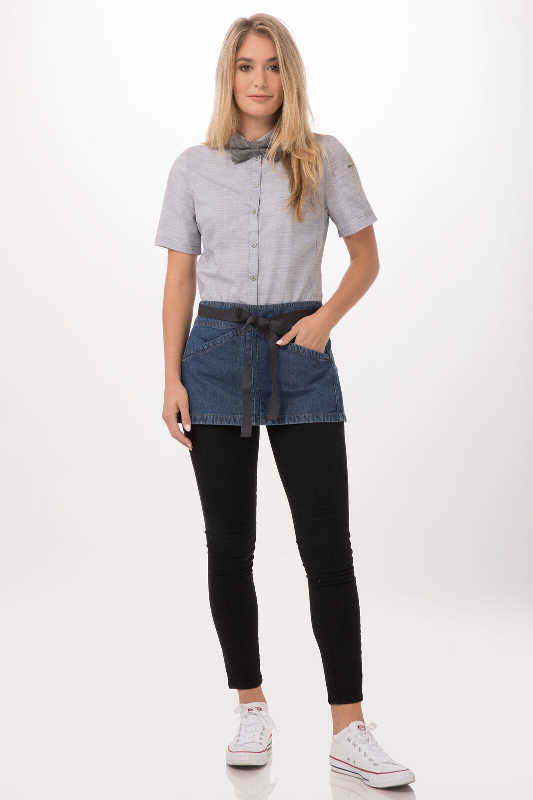 Chef Works Crosshatch Bow Tie - Steel Grey