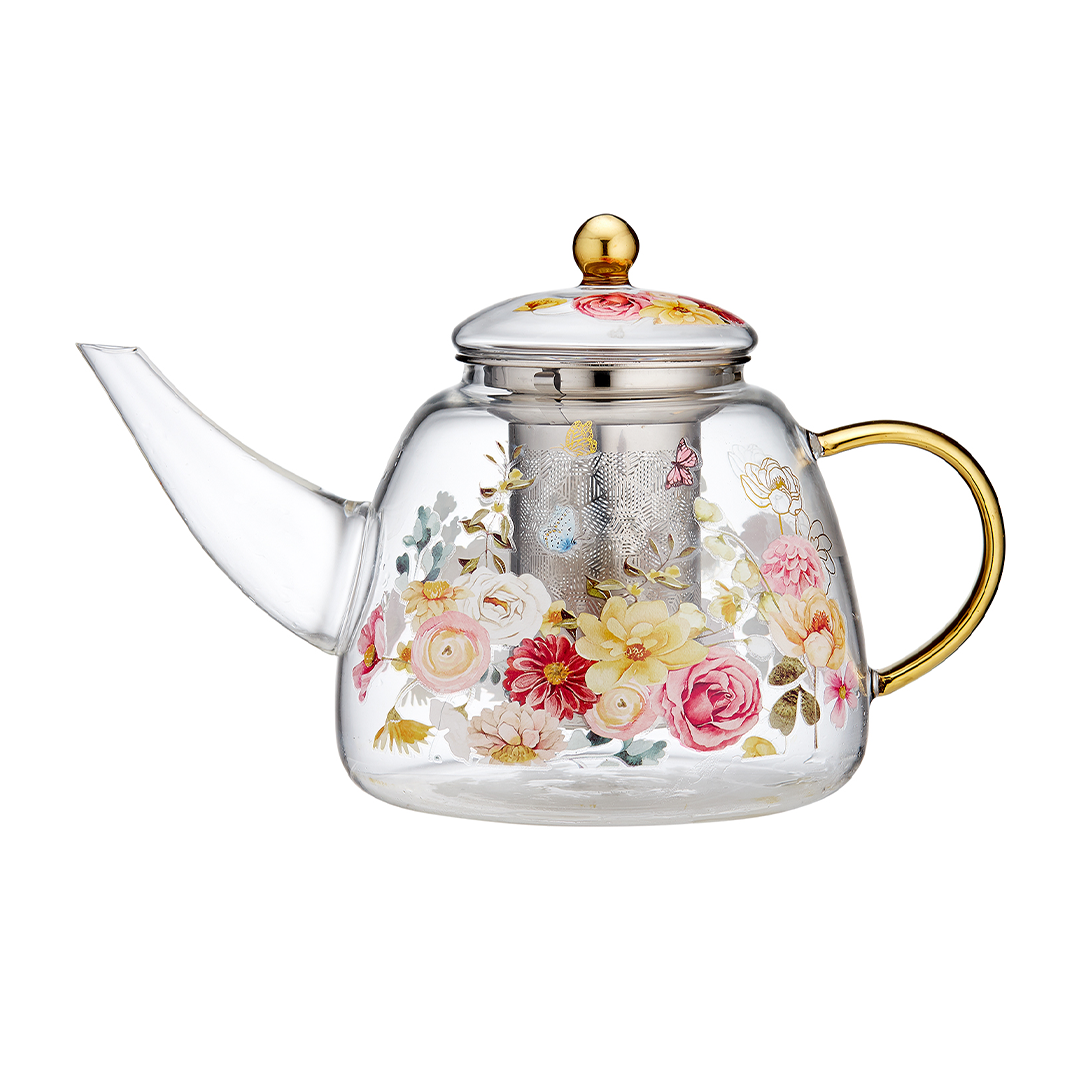 Ashdene Springtime Soiree Infuser Glass Teapot