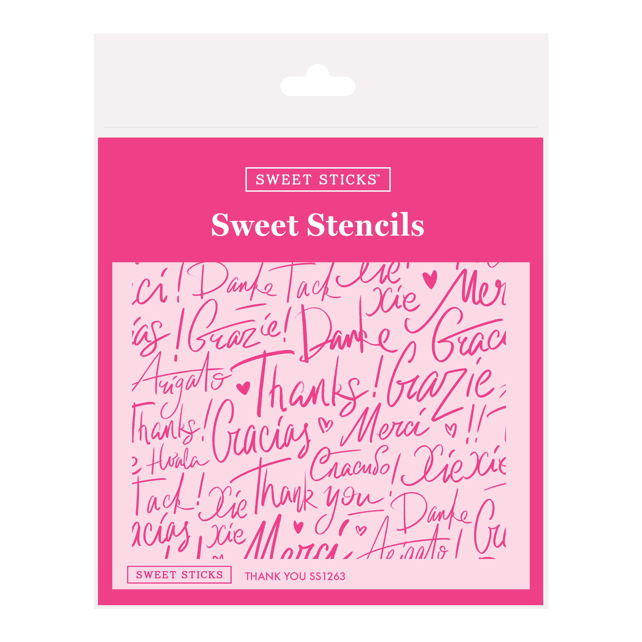 SWEET STICKS Sweet Stencils Thank You Range - SS1263