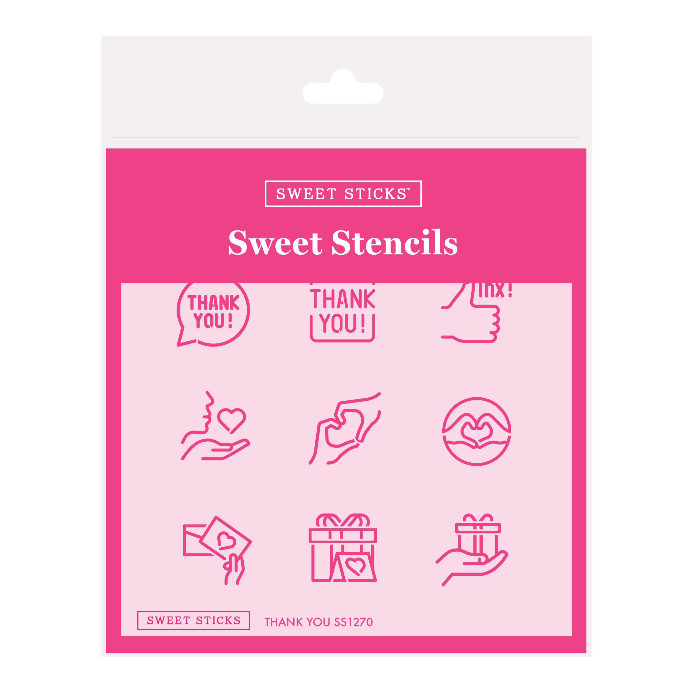 SWEET STICKS Sweet Stencils Thank You Range - SS1270