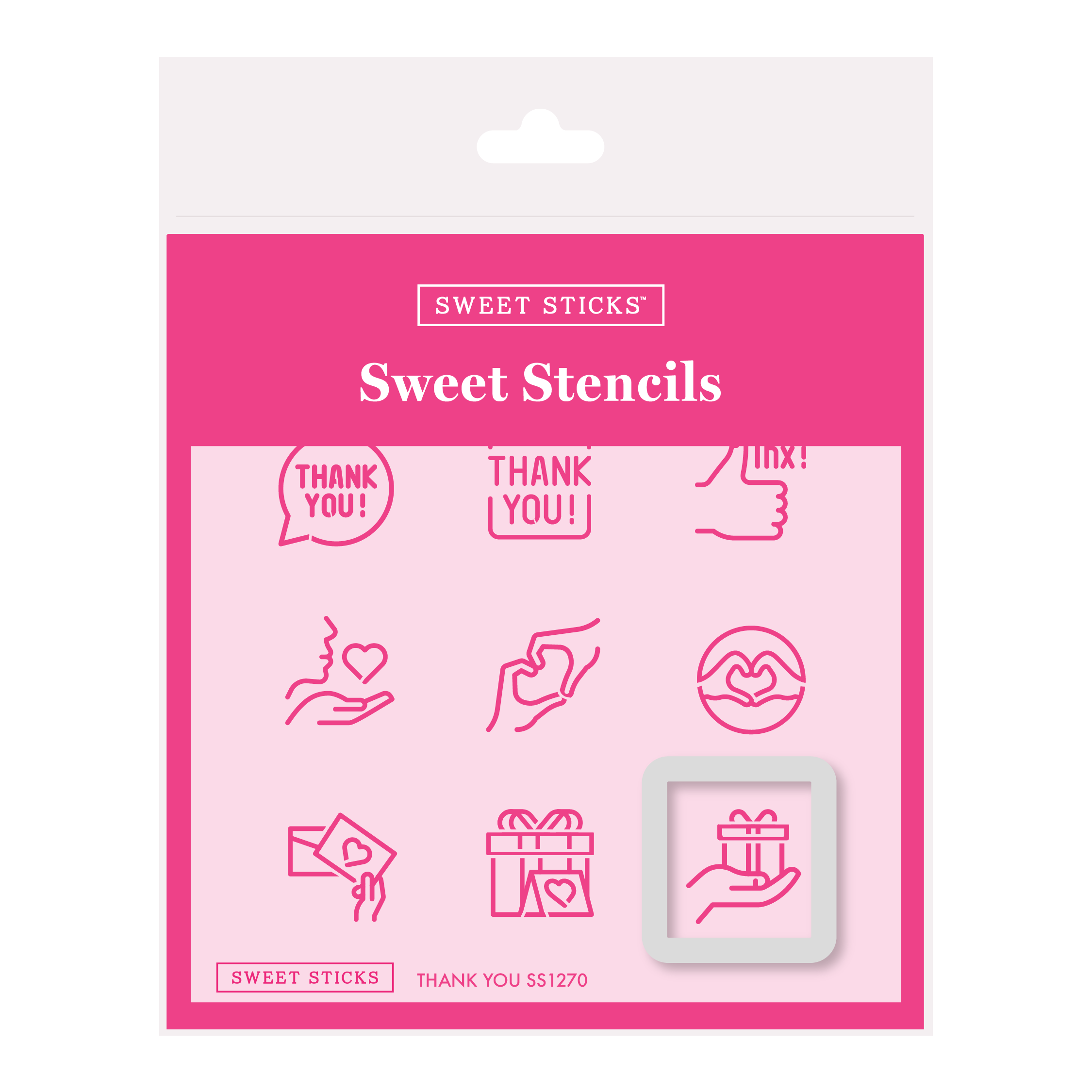 SWEET STICKS Sweet Stencils Thank You Range - SS1270C - WITH CUTTER