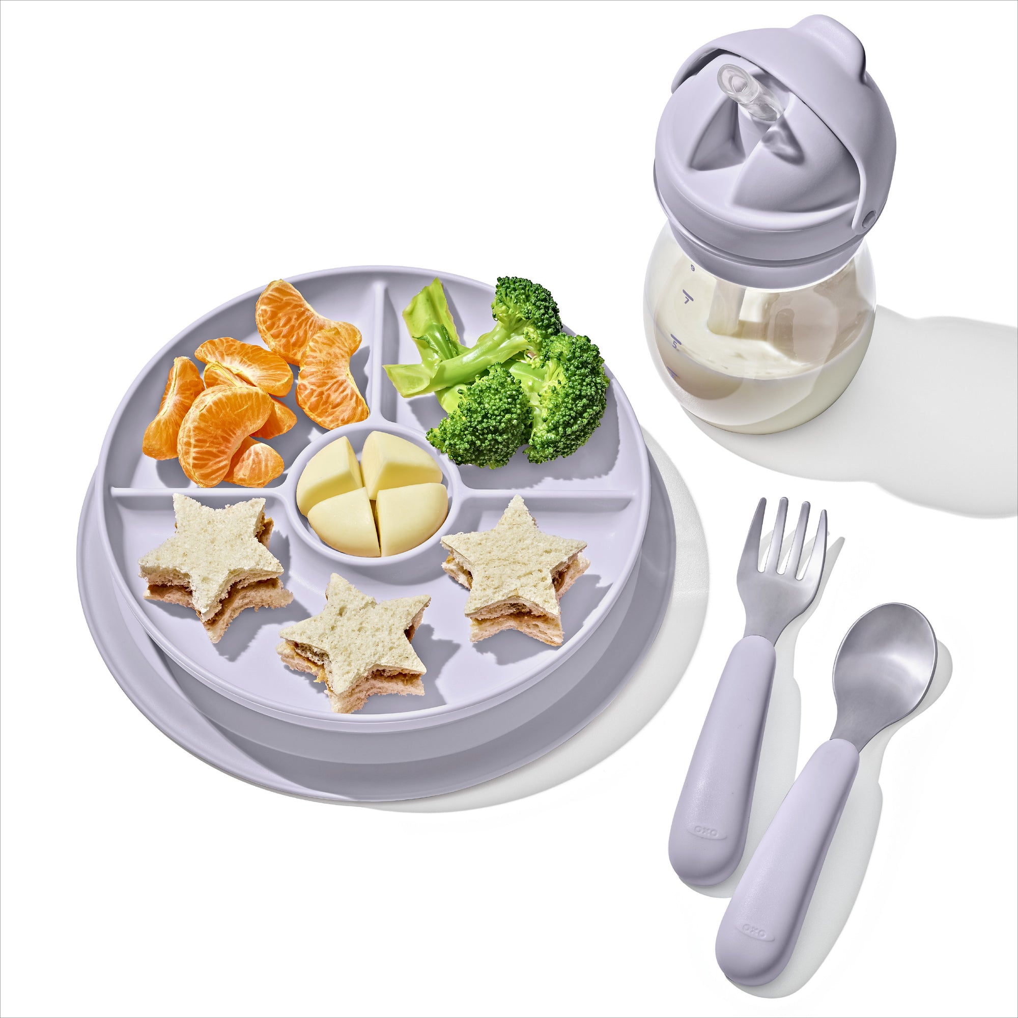 OXO Tot Stick & Stay Divided Plate (Lilac)