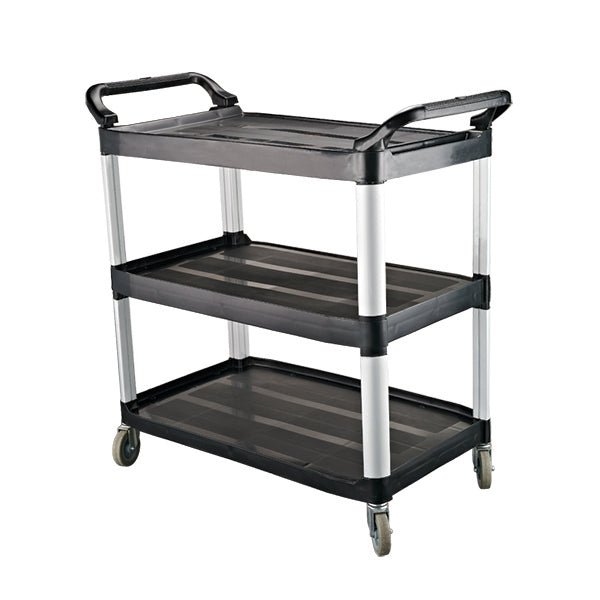 CaterRax Black Utility Trolley - 3 Shelf (845x430x950mm)