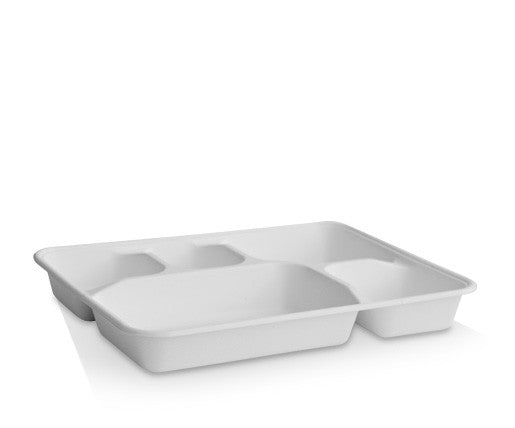 ecoware 5 Deep Compartments Sugarcane Tray (Carton of 400)