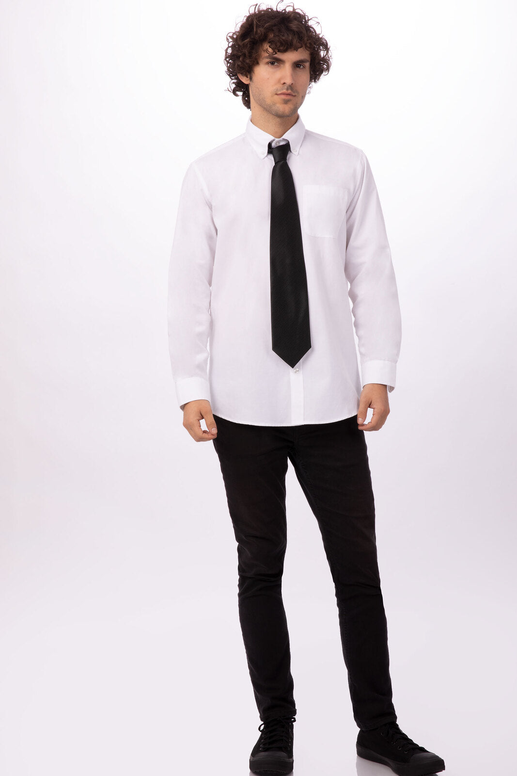 Chef Works Solid Dress Tie - Black