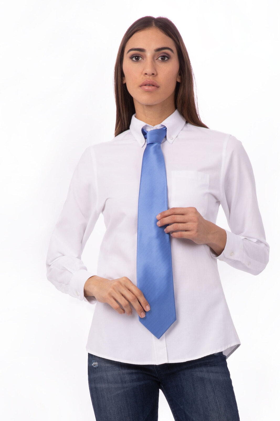 Chef Works Solid Dress Tie - Blue