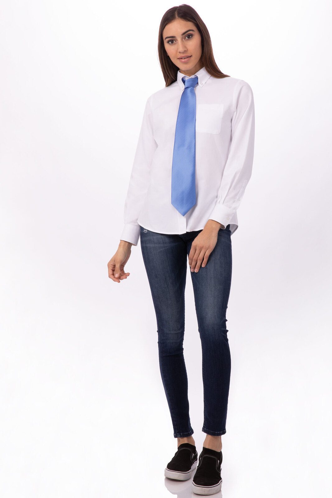 Chef Works Solid Dress Tie - Blue