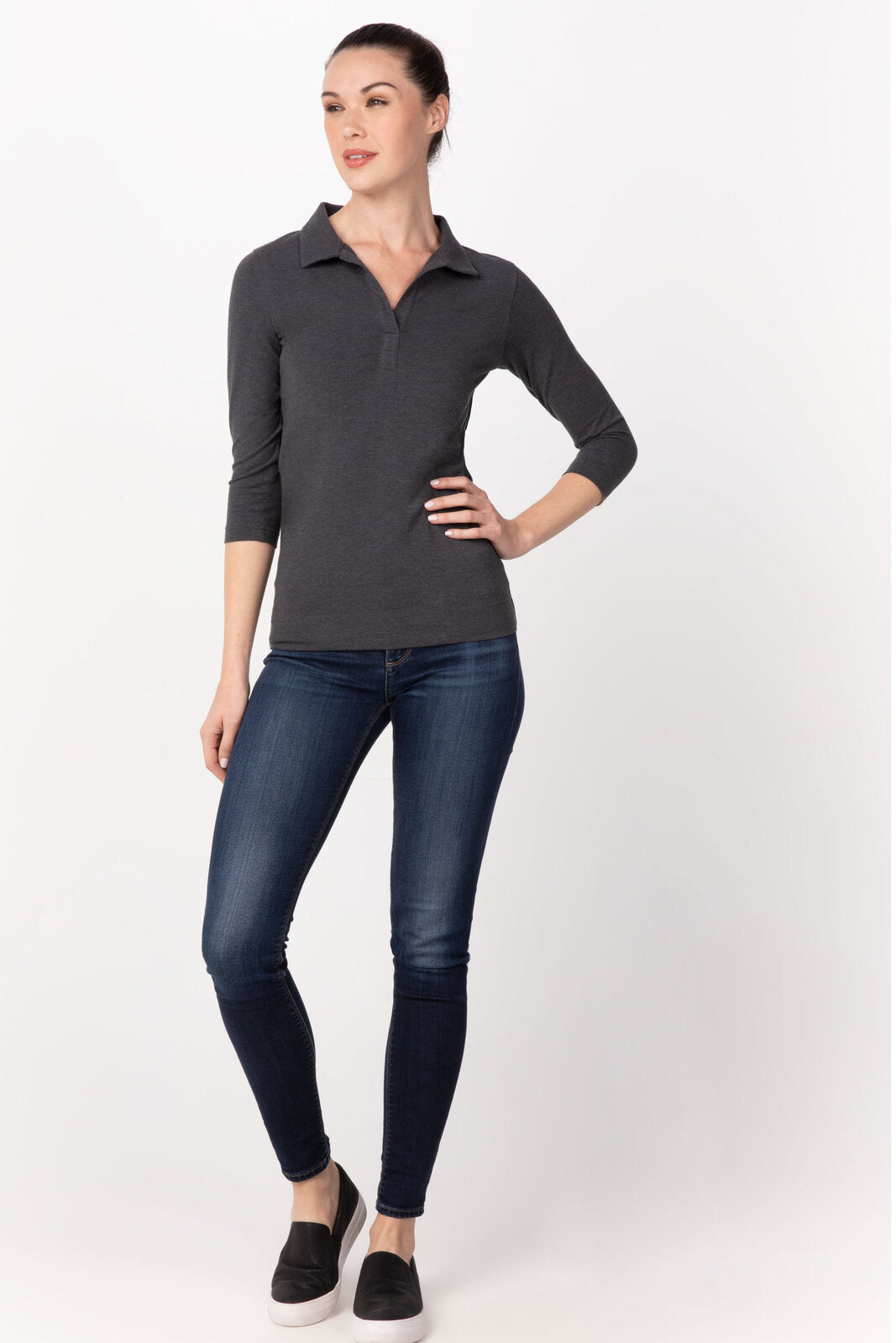 Chef Works Definity Women's Shirt - Charcoal