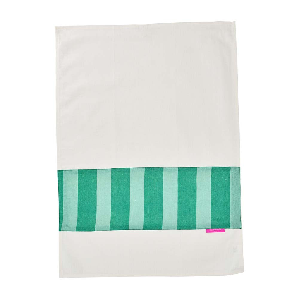 Annabel Trends Cotton Tea Towel Green Stripe