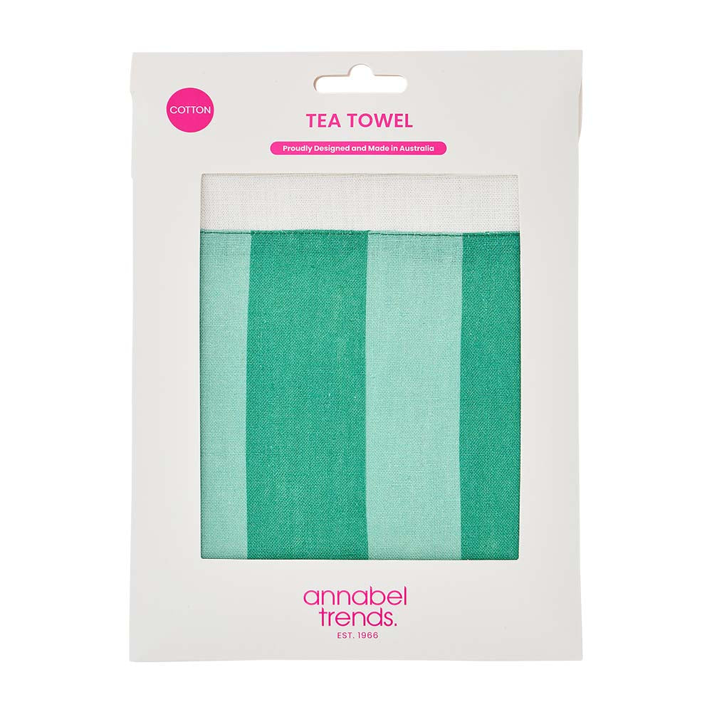 Annabel Trends Cotton Tea Towel Green Stripe