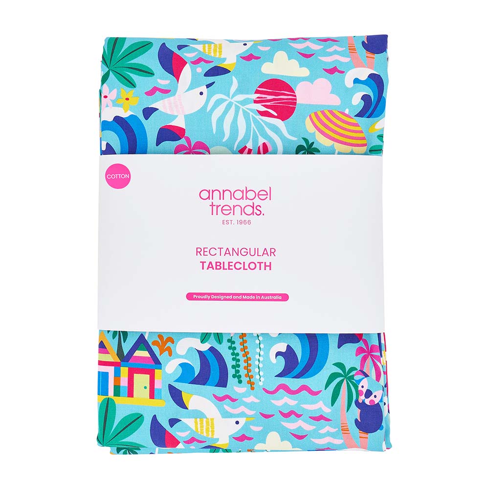 Annabel Trends Cotton Tablecloth Aussie Summer Large 140cm x 300cm