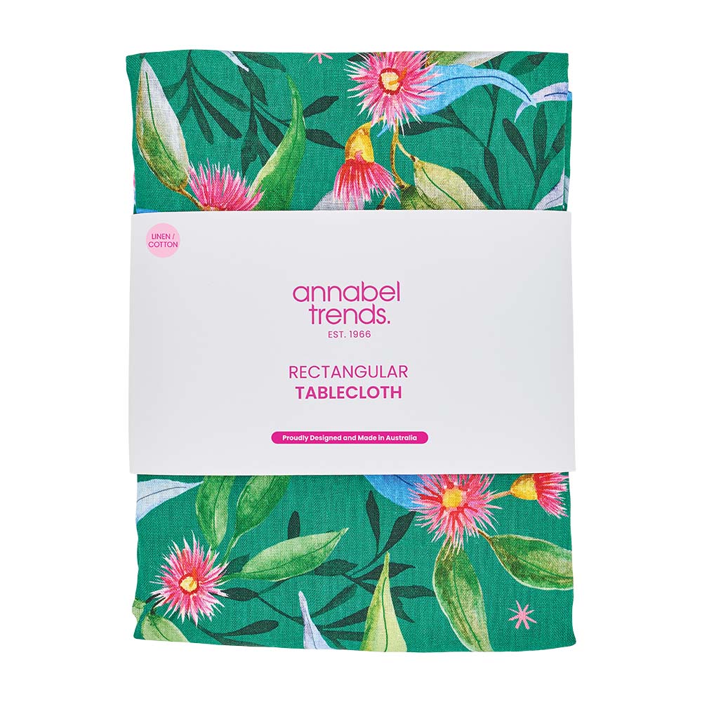 Annabel Trends Linen Cotton Tablecloth Gum Blossom Medium 138cm x 240cm