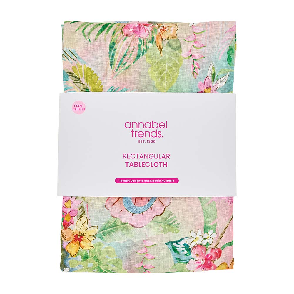 Annabel Trends Linen Cotton Tablecloth Tiki Island Large 138cm x 300cm