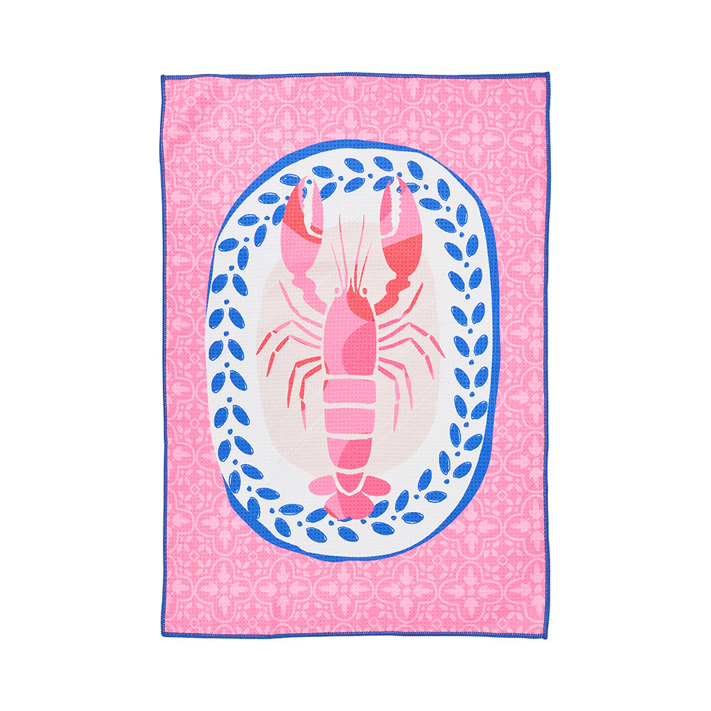 Annabel Trends Microfibre Tea Towel Single Sided Waffle Lobster