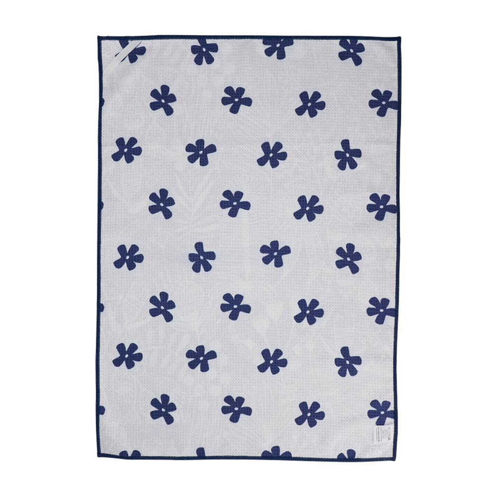 Annabel Trends Microfibre Tea Towel Waffle Navy Natives