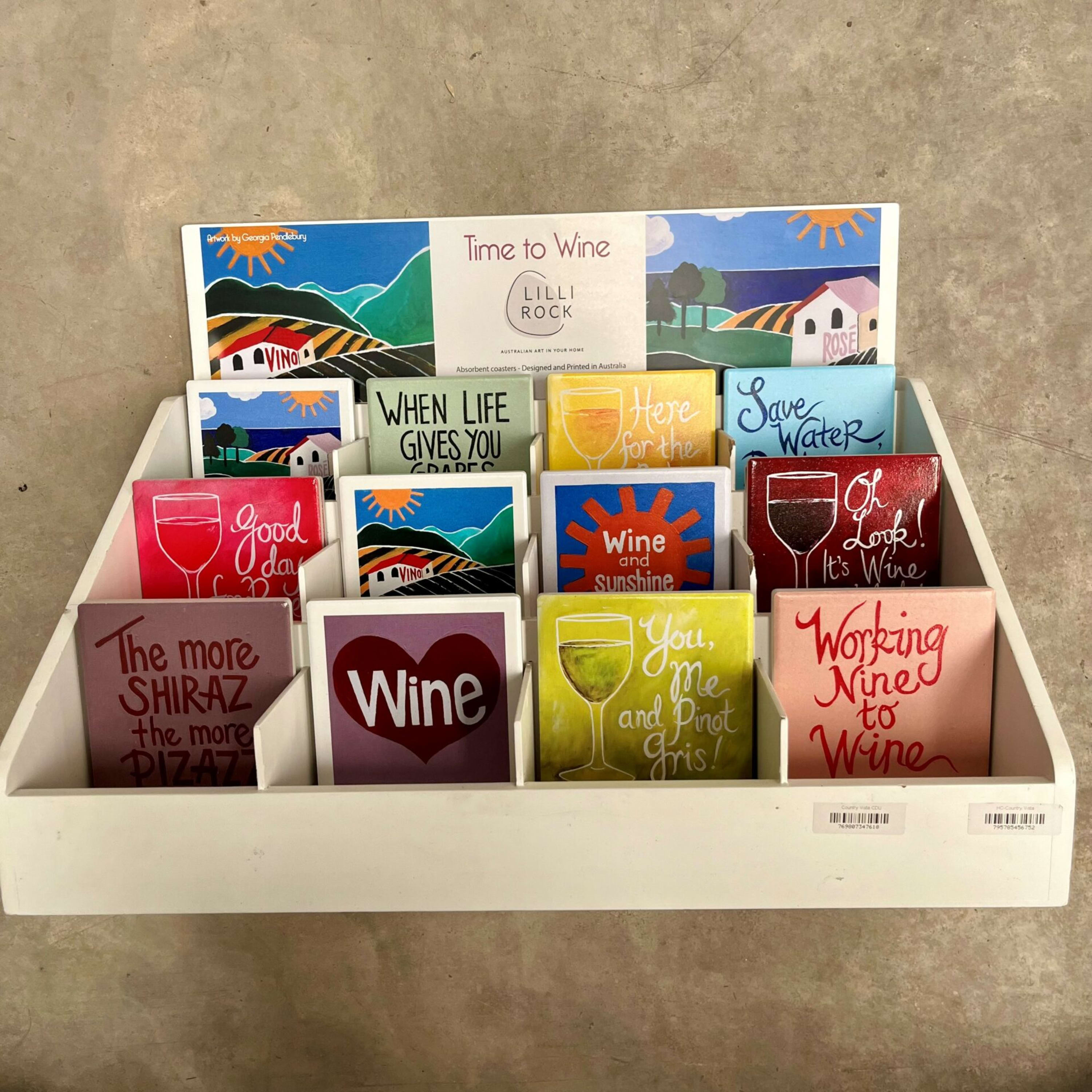 Lilli Rock Time To Wine Assorted Coaster