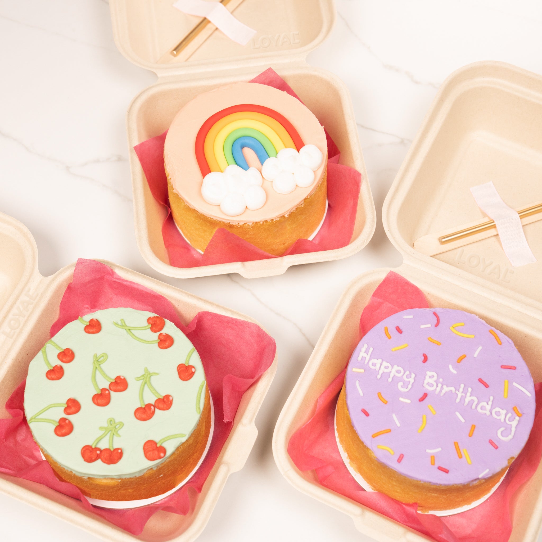 LOYAL Cake Box To Go 6 x 6 x 3 Inch