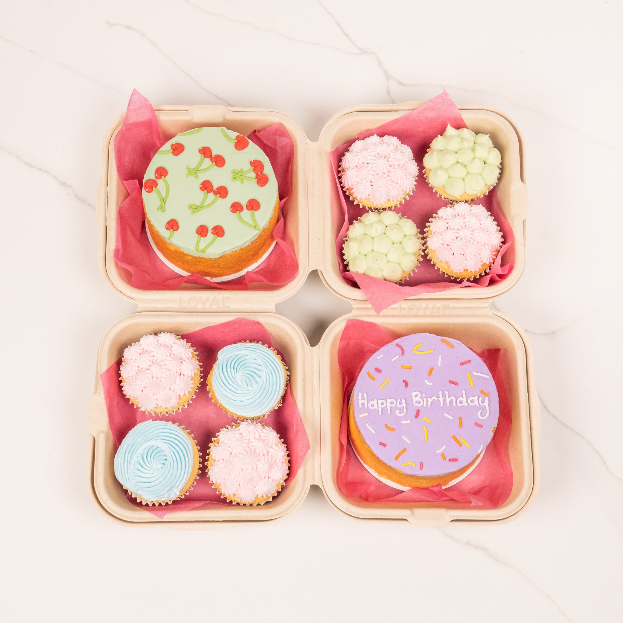 LOYAL Cake Box To Go 6 x 6 x 3 Inch