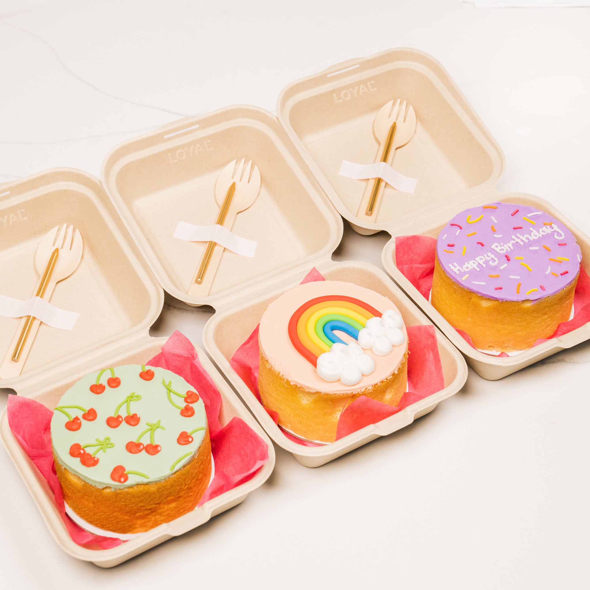 LOYAL Cake Box To Go 6 x 6 x 3 Inch