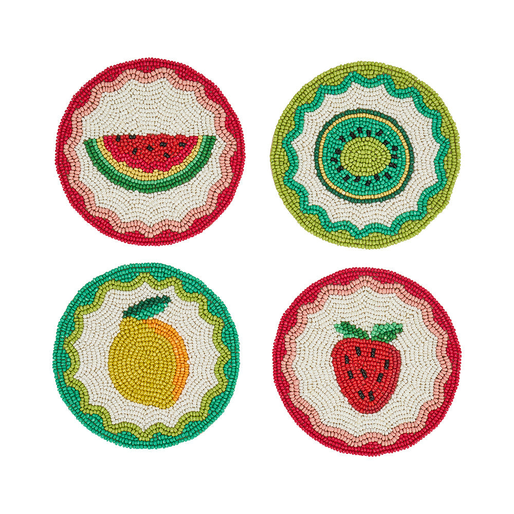 Annabel Trends Beaded Coasters Tropicana 4pc