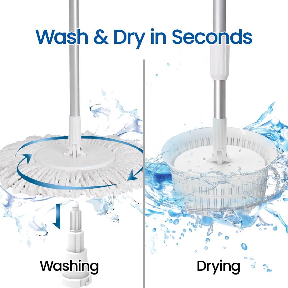 White Magic Turbo Spin Mop Hand Press