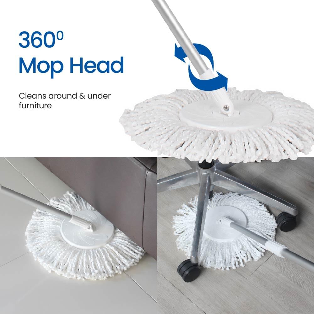 White Magic Turbo Spin Mop Hand Press