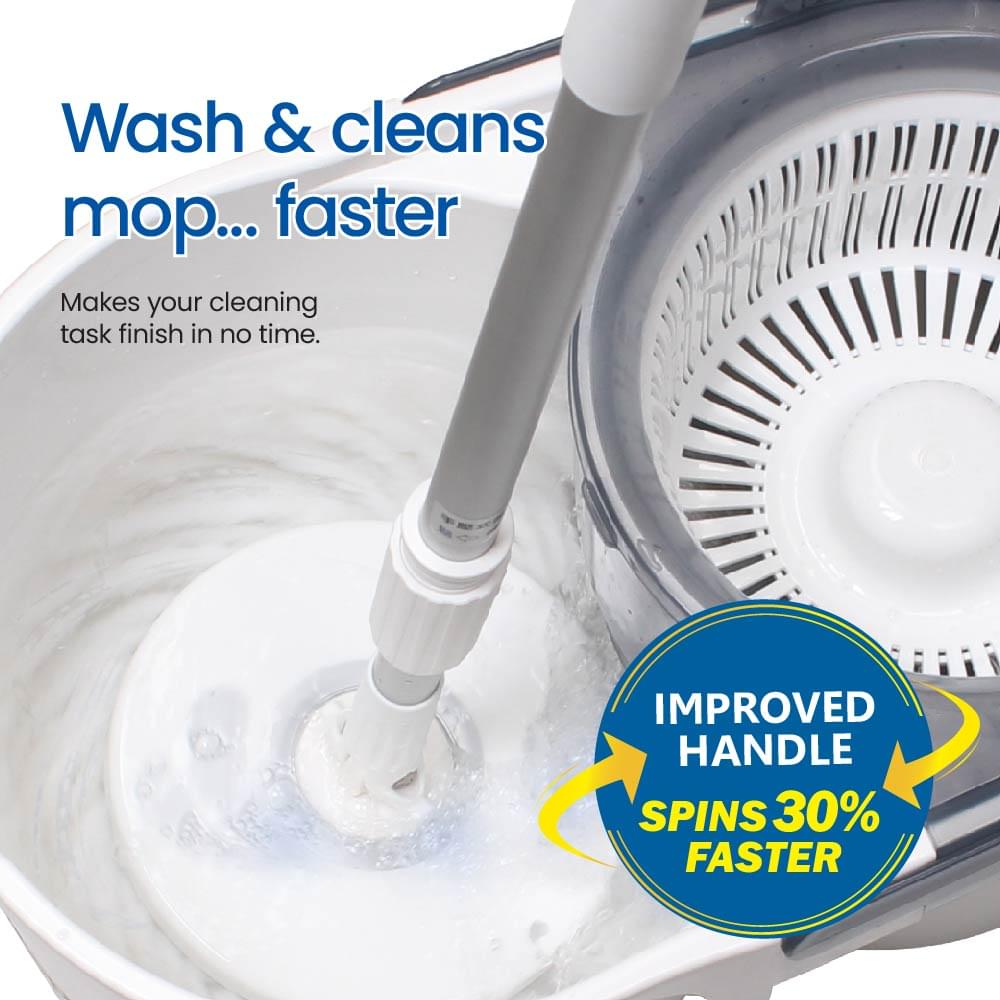 White Magic Turbo Spin Mop Hand Press