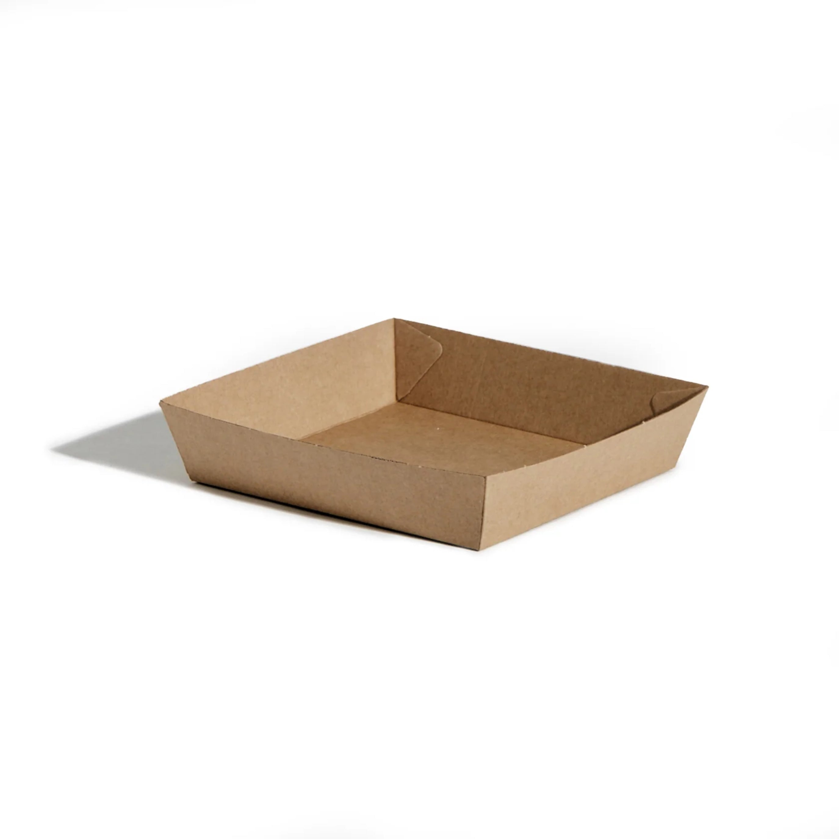 Longfine Uniq Kraft Food Tray 2 178 x 178 x 45mm 250 Pack
